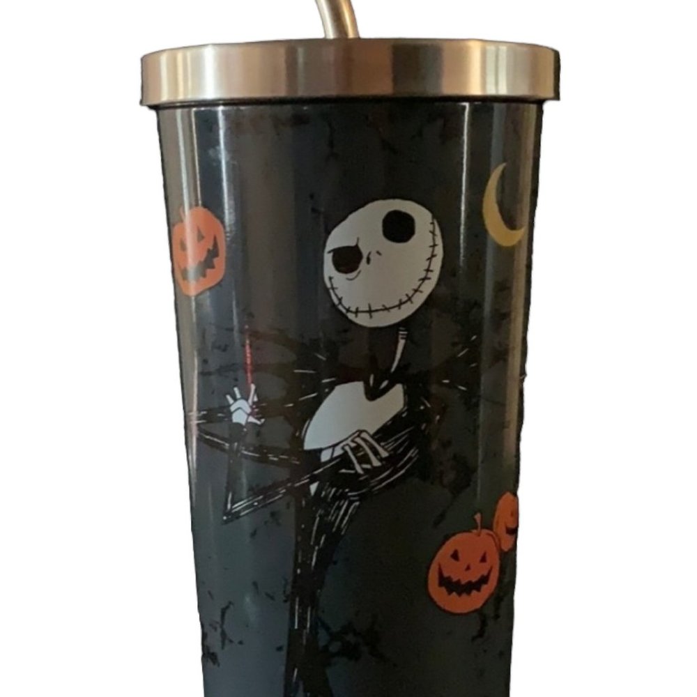 Nightmare Before Christmas 15oz Steel Travel Tumbler with Steel Straw